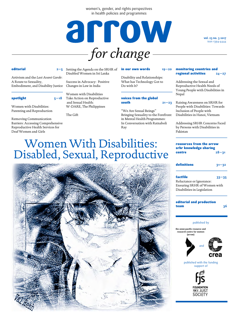 ARROW for Change – Women With Disabilities: Disabled, Sexual, Reproductive